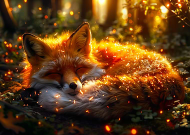 Sleeping Fox in Enchanted Forest