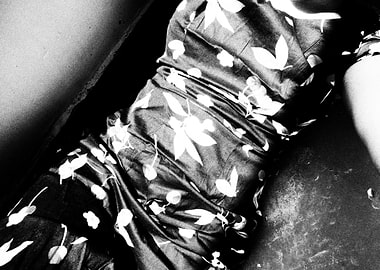 Floral Dress in Black and White