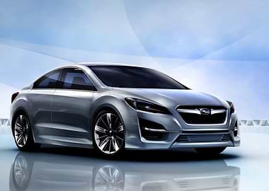Silver Subaru Car Concept