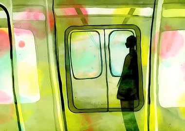 Subway Silhouette Watercolor