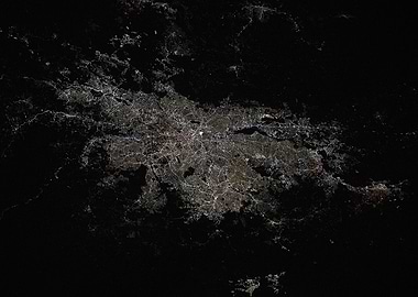 São Paulo, Brazil, City Lights from Space at Night