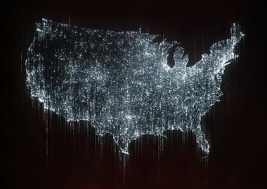 USA Map - City Lights