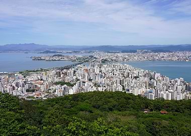 Florianópolis cityscape from above, Brazil