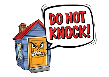 Angry House Cartoon Do Not Knock