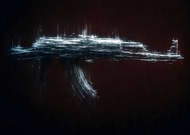 Abstract AK-47 Rifle Illustration