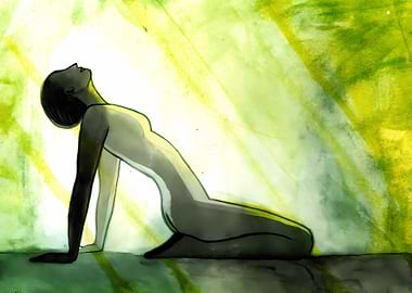 Woman in Yoga Pose Painting