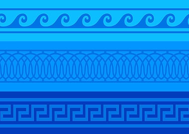 Blue Geometric Pattern Border