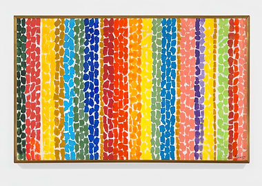 Alma Thomas Colorful Abstract Painting with Vertical Stripes