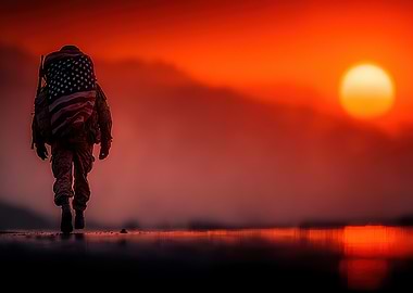 American Soldier Sunset