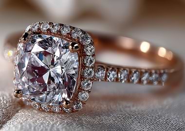 Diamond Ring with Rose Gold Band