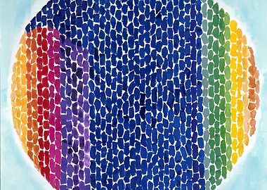 Abstract Rainbow Circle Painting