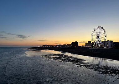 Ferris Wheel at Dusk by the Sea