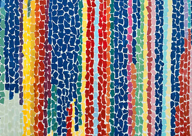Alma Thomas Colorful Abstract Mosaic Stripes Painting