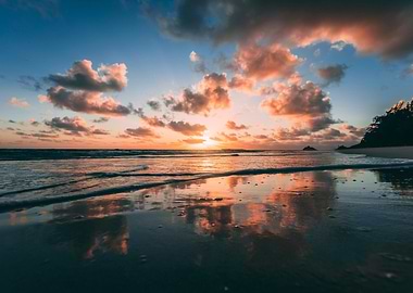 Beach Sunset Reflection