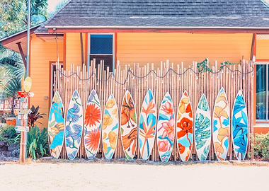 Surfboards with Floral Designs