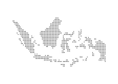 Indonesia Black Dotted Map