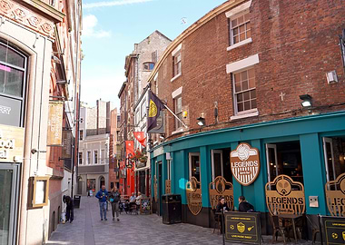 Liverpool Street Scene with Legends Sports Bar
