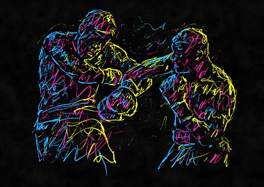 Boxing Match Abstract Art