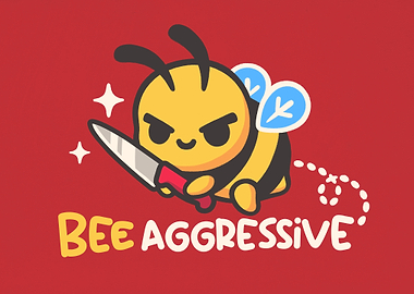 Bee Aggressive Cartoon Illustration