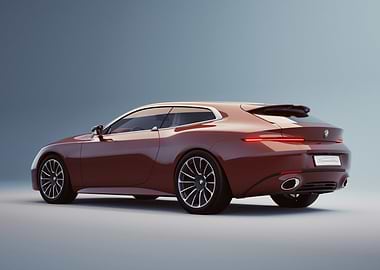 Maroon BMW Concept Car Rear View