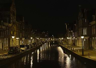 Night Canal Scene