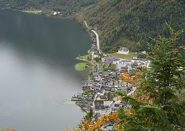 Hallstatt Austria aerial view landscape