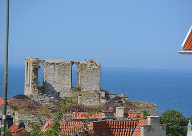Visby Ruins Overlooking the Sea