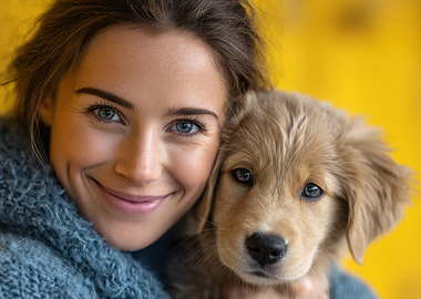 Woman and Puppy Portrait