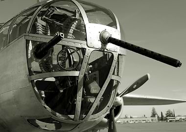 Vintage Airplane with Machine Guns