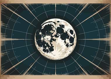 Vintage Moon Illustration