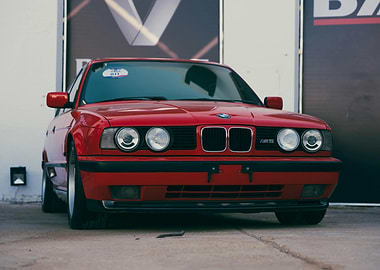 Red BMW M5 Front View