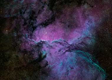 Cosmic Nebula in Purple and Teal - Fighting Dragons of Ara