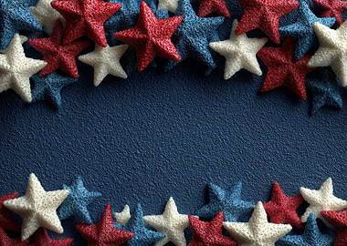 Red, White, and Blue Star Border