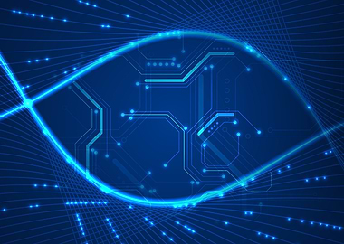 Blue Technology Circuit Board Abstract