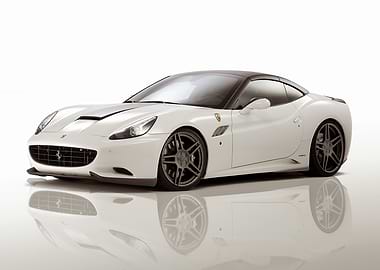 White Ferrari California on White Background