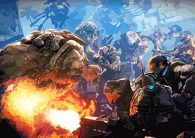 Gear of War Battle Scene