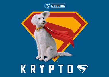 Krypto with Superman Shield Poster