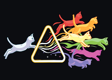 Rainbow Cats Through Prism