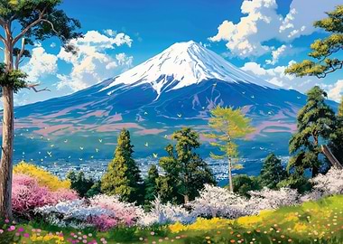 The Japanese Fuji mountain garden