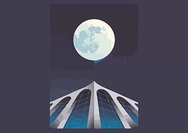 Building under the moonlight