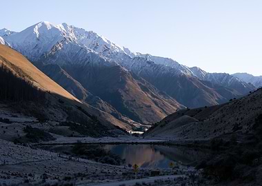 Snowy Mountains and Lake Reflection Queenstown