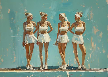 Tennis Players in White