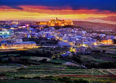 Citadel at Sunset in Gozo - Malta Landscape