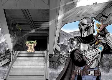 Mandalorian Manga - Grogu in the Razor Crest