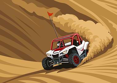 Dune Buggy Sand Ride Illustration