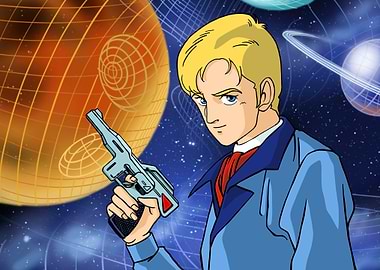 Anime Character in Space with Gun