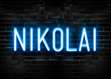 Nikolai Neon Sign on Brick Wall