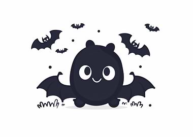 Cute Cartoon Bat Illustration