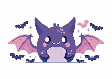 Cute Cartoon Bat Illustration