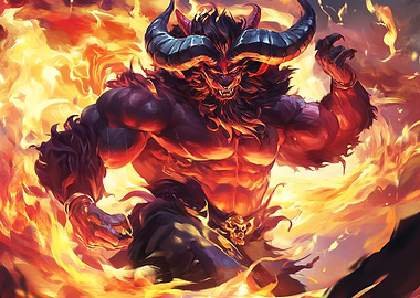Muscular Demon in Flames